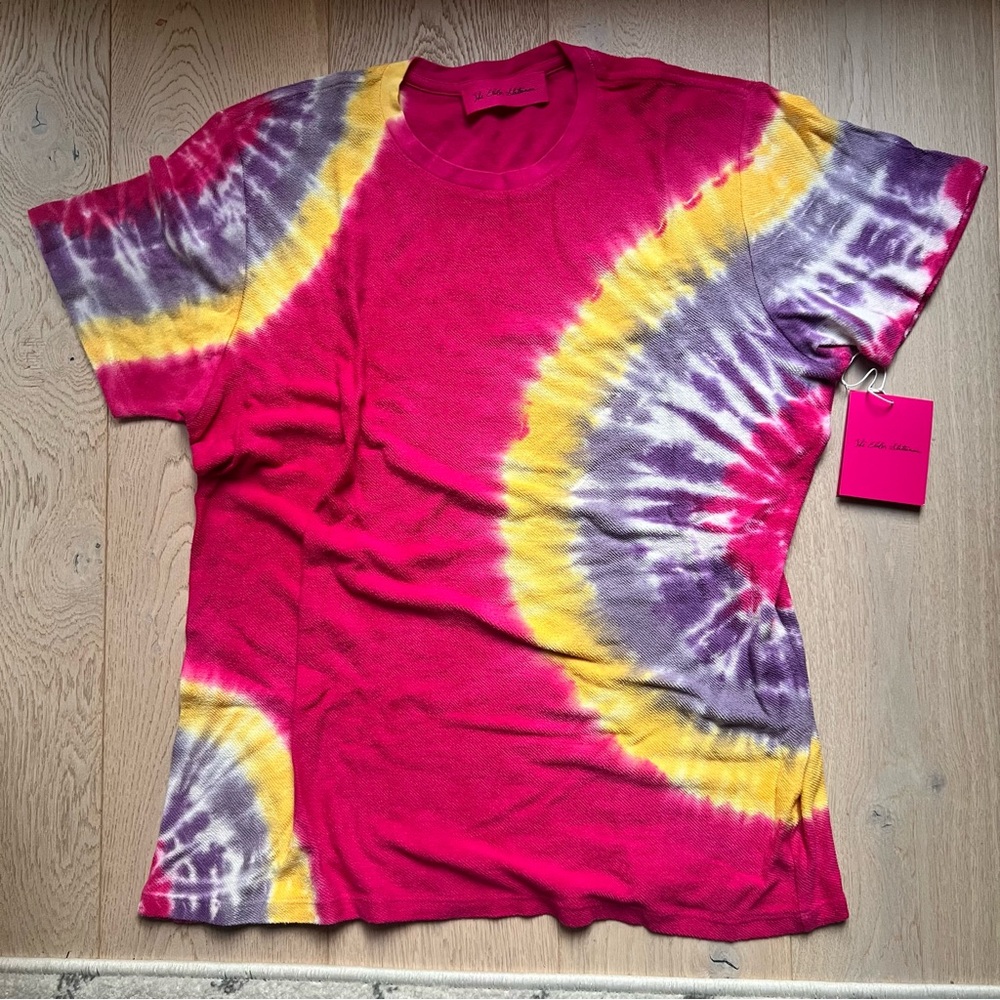 The Elder Statesman Pink and Yellow Tee